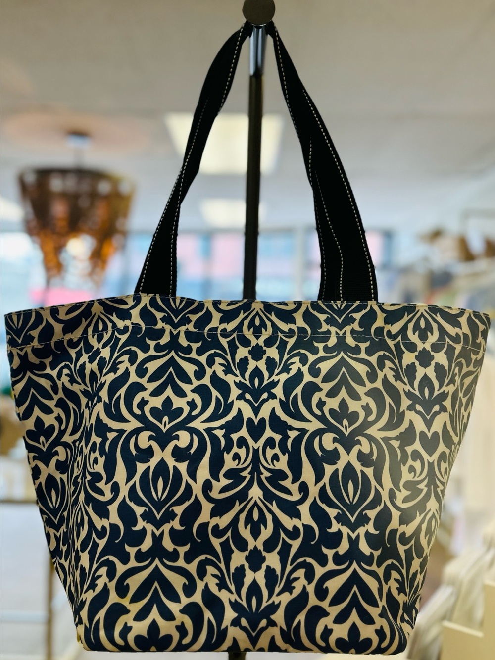 SCOUT Classic Navy & White Damask Tote - Picture 2 of 7